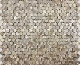 Мозаика Caramelle Mosaic Alchimia Aluminium 3D Hexagon Gold 8x14x6