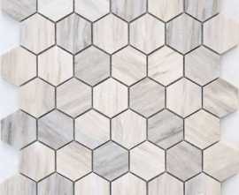 Мозаика Caramelle Mosaic Pietrine Hexagonal Nuvola Rosato POL hex 23x40x6 (12 штук в коробке)