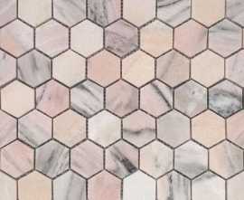 Мозаика Caramelle Mosaic Pietrine Hexagonal Rosa Salmone POL hex 23x40x7