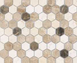 Мозаика Caramelle Mosaic Pietrine Hexagonal Pietra Mix 1 MAT hex 18x30x6