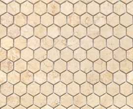 Мозаика Caramelle Mosaic Pietrine Hexagonal Botticino MAT hex 18x30x6
