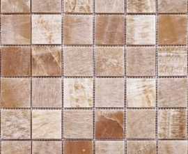 Мозаика Caramelle Mosaic Pietrine Onice legno POL 48x48x7