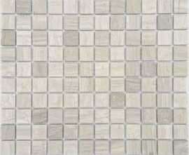 Мозаика Caramelle Mosaic Pietrine Travertino Silver MAT 23x23x4 (ПУ)
